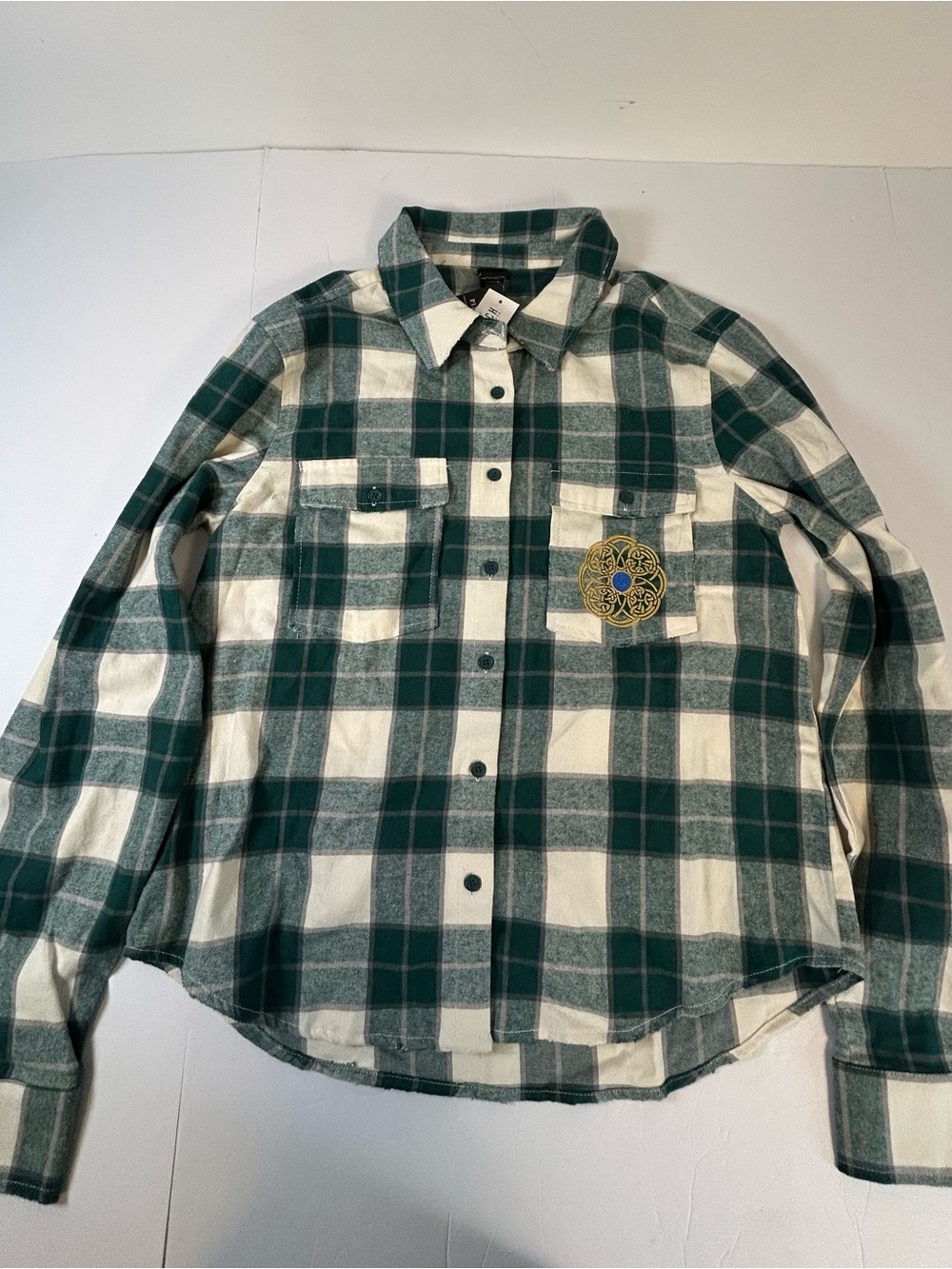 Disney Pixar’s Princess Merida from Brave Green &Cream Plaid Button-Down Shirt